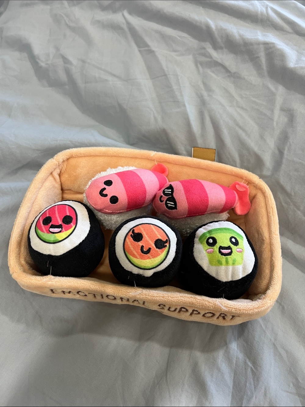 Emotional Support Sushi - Plush Sushi & Shrimp Toy Set for Kids - Pink & Multi